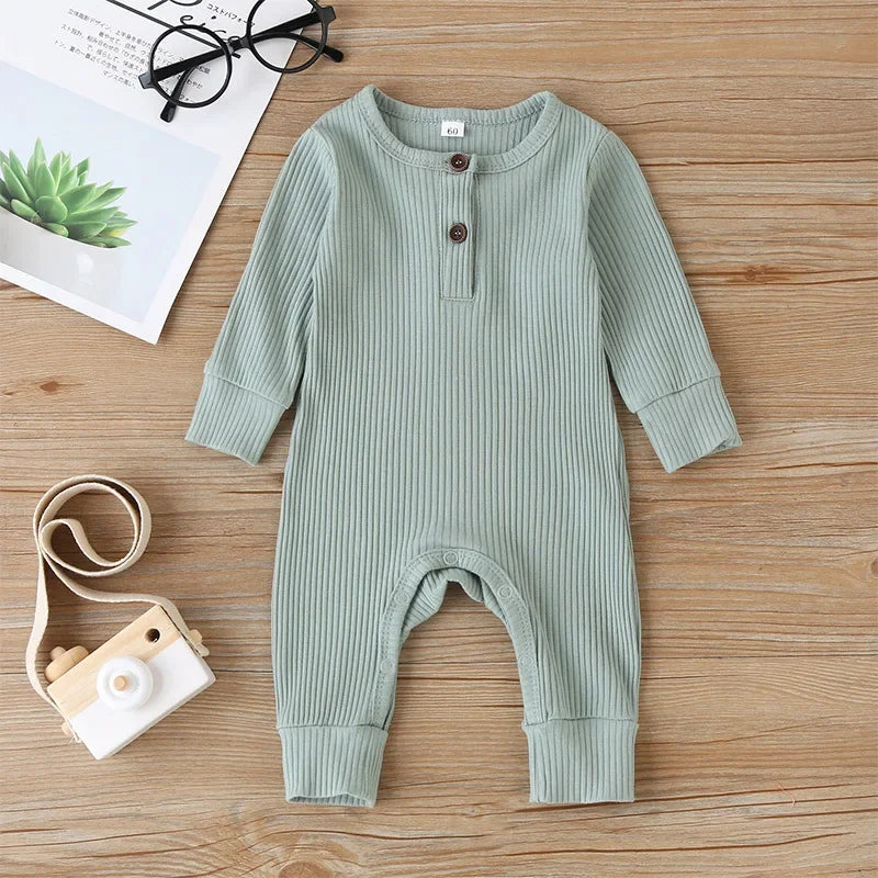 CozyNest – Autumn Cotton Romper for Newborns